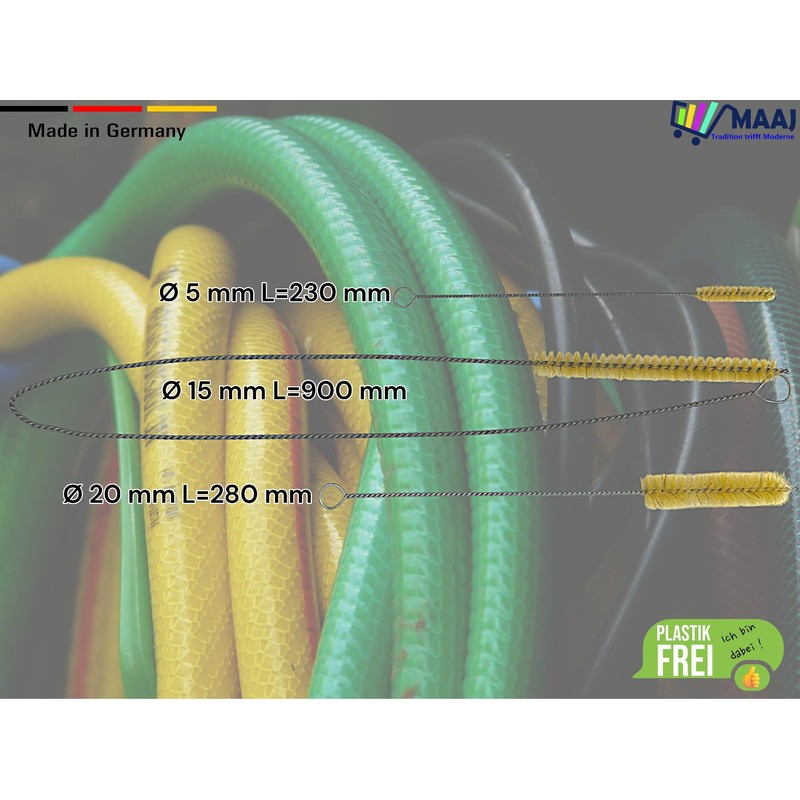 MAAJ Hose Brush/Nozzle Brush/Wire Brush Diameter 5/15/20 mm Length 230/280/900