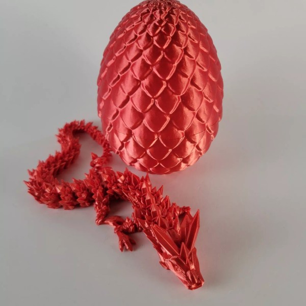Cinderwing Red Articulated 12" Crystal Dragon & Egg Fidget/Sensory Toy,