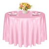 KKJIAF 1 Pack 120 Inch Round Tablecloth Satin Light Pink