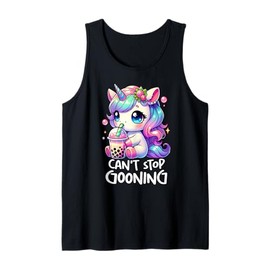 CANT STOP GOONING Funny Brainrot Meme 2025 Unicorn Cringe Tank Top