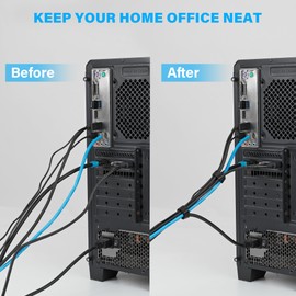 NBTORCH 12 Inch Black Cable Ties 50 PCS Reusable Fastening Cable Straps Adjustable Hook & Loop Organizer Straps Cords Management for Home, Office and Data Centers