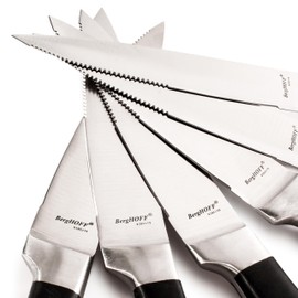 Berghoff Classico 4Pc Non-stick Steak Knives 5" With PP Handle Serrated Edges Corrosion Resistant Triple Rivet
