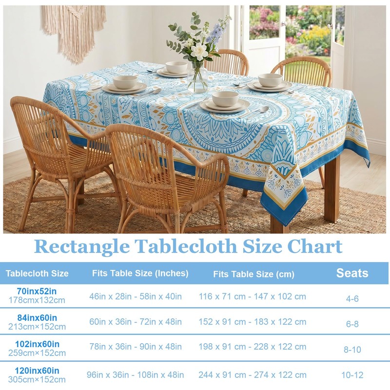 Joy Bubble Rectangle Tablecloth Waterproof Soft Brushed Fabric Table Cloth