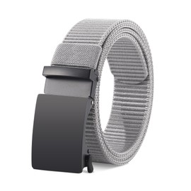 WELROG Gürtel Herren Nylon Koppelgürtel Herren Outdoorgürtel mit Metallschnalle Sportgürtel Ohne löcher Arbeitsgürtel Belt Men (Grau)