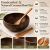 HANXIANG 3PCS Coconut Bowl and Wooden Spoon Set