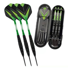 Aiqilai Darts Set 3 Pack,23g Professional Steel Tip Dart with Aluminum Shafts(+3 More Spare Shafts) and 6pcs Flights And Darts Case
