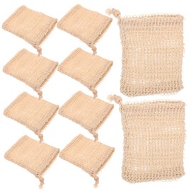 minkissy Bolsa Exfoliante de Jabón 10 Piezas Tamaño 9x14 Cm Algodón y Lino Cordón Colgante para Cuidado Corporal y Exfoliación en Baño Color Aleatorio