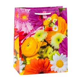 TSI Geschenktüten BLUMEN-MIX, 12er Packung, Größe: Mittel (HxBxT 23 x 18 x 10 cm), Art. Nr. 84013