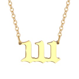 Yonhon Angel Number Necklace 111 Necklace for Women Men