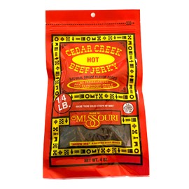 Cedar Creek | Air-Dried Thinly Sliced | 4oz pack | No Artificial Preservatives | Grass Grain Fed Beef | Clean Healthy Snack (Hot)