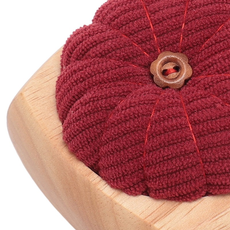 Pin Cushion Kit Cute Pumpkin Shape Pin Cushion Wooden Base