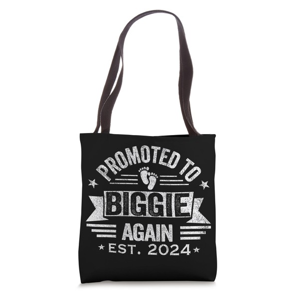 Promoted To Biggie Again 2024 Grandpa Pregnancy Announcement Tote Bag