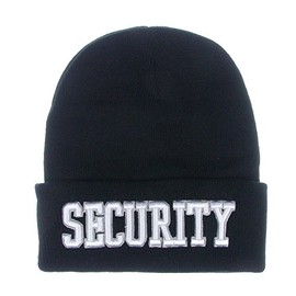 DivaDesigns Security Logo High Definition Embroidery Beanie Cap Hat - Black