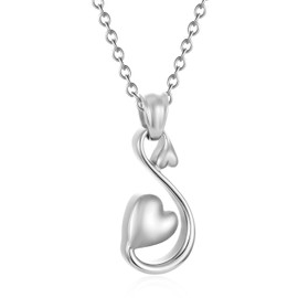 YOIEU Swan Cremation Jewelry for Ashes Infinity Heart Urn Necklaces Keepsake Memorial Lockets for Ashes Holder Funeral Urn Pendants for Women Men (Silver)