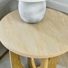 espidoo Round Side Table Modern Wooden: 25" End Table with