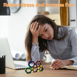 Aionly Stress Relief Magnetic Rings,Finger Spinner Fidget Toys, Decompression Relief Fidget Toys for Anxiety,Magnetic Fidget Rings Stress Toys Funny Novelty Gifts (5 color)