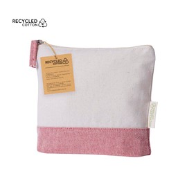 Toiletry Bag 100% Recycled Cotton Women's Cosmetic Bag with Zip Closure and Handle to Match Base Cosmetic Bag Travel Makeup Bag 23 x 18 x 8 cm, red, Toiletry Bag
