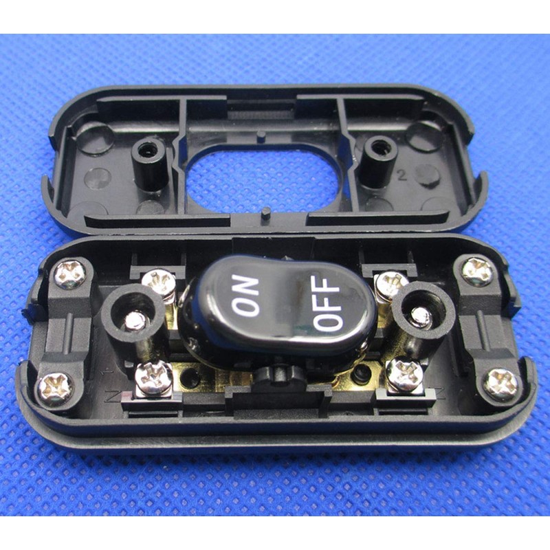 E-outstanding Inline Cord Switch On/Off Black Button Feed Cord Switch