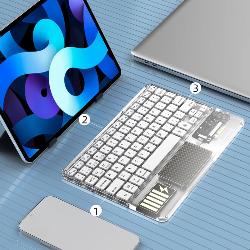 Wireless Bluetooth Keyboard Multifunctional Acrylic Keyboard for Windows for Android