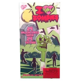 I Love Zombies Valentine Cards with Tattoos