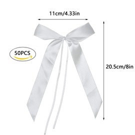 SUpoetry 50 Stück Antennenschleifen Autoschleifen, Weiß Hochzeit Autoschleifen, Autoschleifen Hochzeit, für Auto Hochzeit Deko Tischdeko Zimmerdeko besondere Anlässe Feste (Weiß)