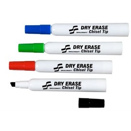 7520015538142 Dry Erase Markers, Chisel Tip, Assorted, 4/Set