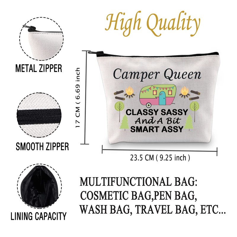 JXGZSO Camping Gift Camper Queen Classy Sassy and A Bit