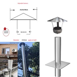 Beekeg Chimney Cover / Rain Cover Chimney, Stainless Steel Chimney Flue Pipe Chimney Attachment, Chimney Attachment (Rain Cover) (DN 150 mm)