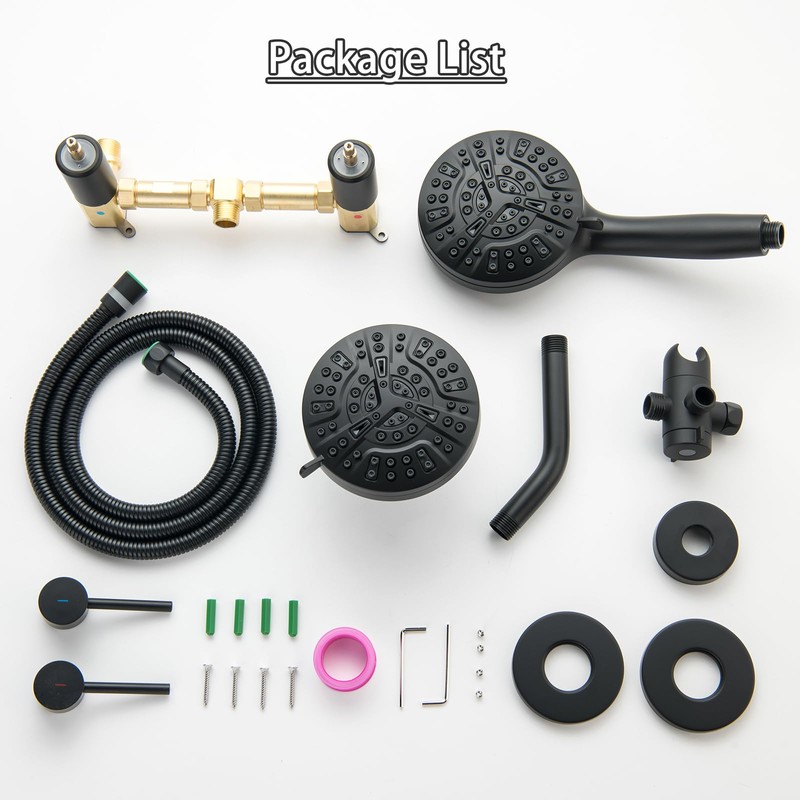 SUBEIXI 2 Handle Shower Faucet Wall Mounted Two Handles Shower