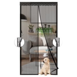 Phantasy Black Magnetic Mosquito Net for Door, Net End Curtain Mosquito Net Door with Totally, Closes Alone for Balcony, Easy Installation, 90x210 CM