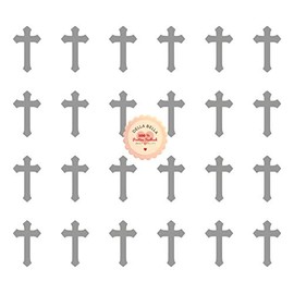 Cross Stickers Christian Crosses For Craft Christening Wedding Easter Home Decor Religious Bereavement Cards Vinyl Decal (Silver)