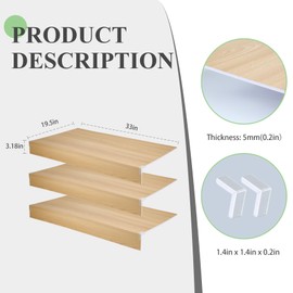Comfylab 6 Pack Wire Rack Covers, 33'' x 19.5'' Foamed PVC Wire Shelf Covers (Not Wood), Removable Shelving Cover for Closet, Pantry Shelves Cover for Home and Kitchen, Closet Decoration