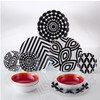 French Bull 12-Piece Dinnerware Set Black & White