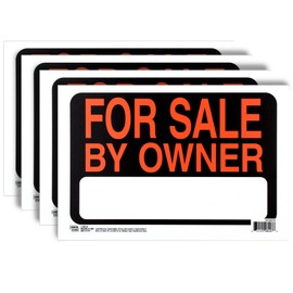 ArtSkills For Sale by Owner Signs, 4 Pack Durable Weather Resistant Styrene Plastic, 12” x 8”, For Sale Sign for Vehicles, Yard Sales, Garage Sales