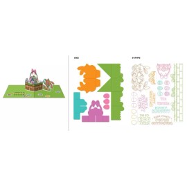 Diamond Press Easter Basket Pop-Up Card 15pc Stamp and 5pc Die Kit 786633