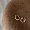 Gold Hoop Earrings for Women，14K Gold Plated lightweight hypoallergenic Twist