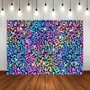 Fitumiw Neon Rainbow Leopard Backdrop 7x5ft Sparkly Paint Splatter Photography