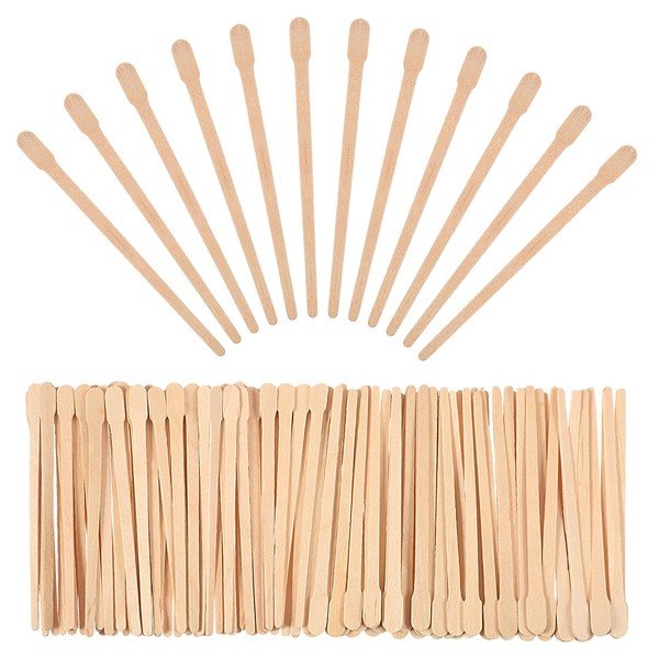 500 Pieces Brow Wax Sticks Small Wax Spatulas Applicator Wood Craft Sticks for Hair Removal Eyebrow Lip, Nose Wax Applicator Sticks
