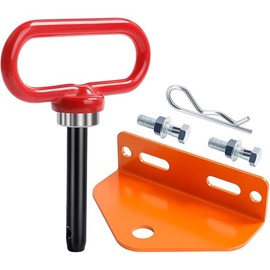 Universal Heavy Duty Zero Turn Mower Trailer Hitch and Strong Heavy Duty Neodymium Magnetic Trailer Hitch Pin with 2 Bolts -1/2'' R-Clip (Combo Pack,Red＋Orange)