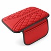 Universal Leather Car Armrest Storage Bag with Center Console Riser
