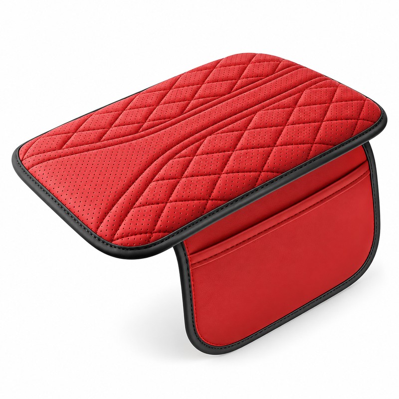 Universal Leather Car Armrest Storage Bag with Center Console Riser