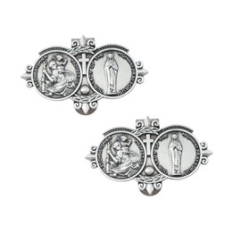Ximimark 2pc St Christopher Medal for Car Visor Clips, Sun Visor Clips for Cars, Gift for Teens, Family, Parent, Friend