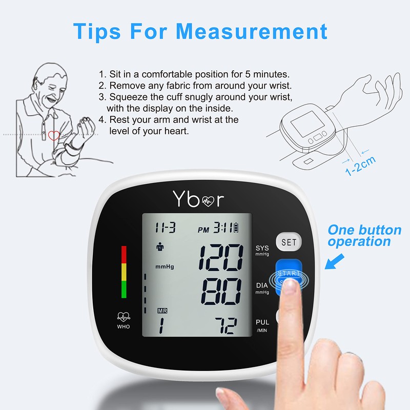 Automatic Blood Pressure Monitor 2.4" Extra Large LCD Display &