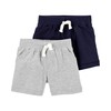 Carter's Baby Boys' 2-Pack Shorts (18 Months, Navy/Heather)