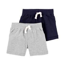 Carter's Baby Boys' 2-Pack Shorts (18 Months, Navy/Heather)