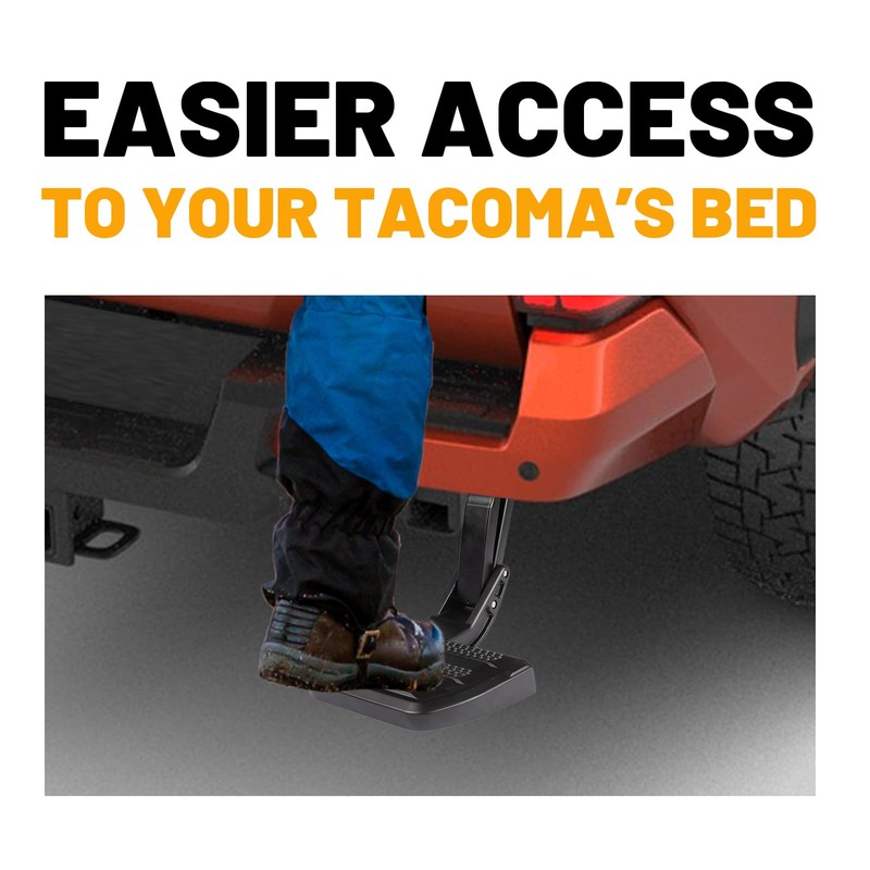 One-Piece Aluminum Upgraded Rear Bed Step Compatible with Toyota Tacoma