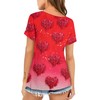 Cute Heart Graphics T-Shirt Women Valentines Shirt Colorful Dye Love