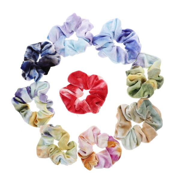 SAFIGLE 9pcs Plush Hair Scrunchies for Women Soft Elastic Ponytail