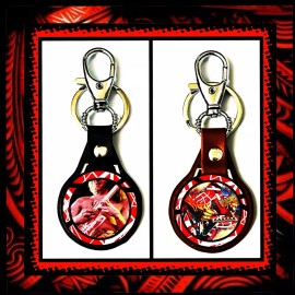 EDDIE VAN HALEN GHOSTLY HANDS  TWO LEATHER KEYCHAINS