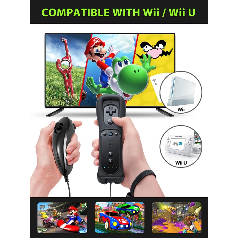 (Black) Remote Controller with Motion Plus for Wii/WII U, 2